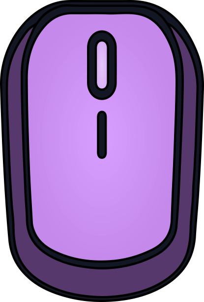 紫色、紫色或紫色电脑鼠标的插图，这是一种手持的指示设备。向量,卡通,绘画。图片下载