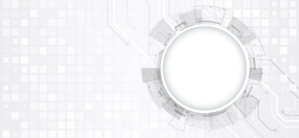 高科技矢量插画与各种技术元素。抽象的全球科幻概念。灰色背景下的数字互联网通信。广泛的网络安全互联网和网络概念。图片下载