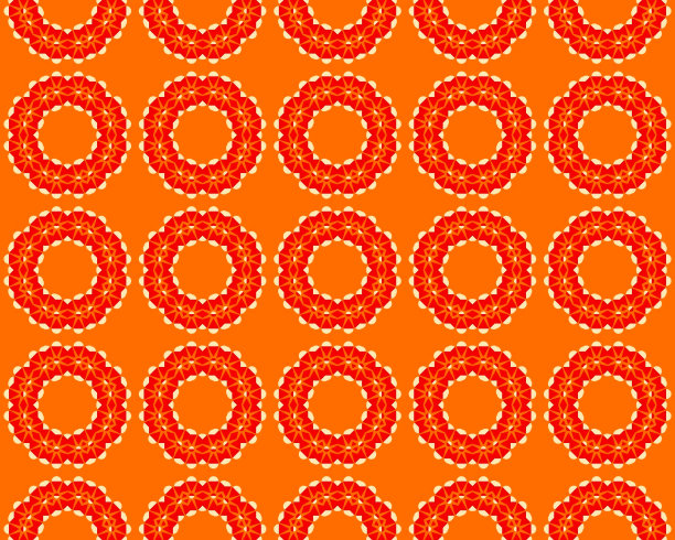 一个抽象的几何图案无缝艺术插画与橙色颜色珊瑚色，红色，青铜色图片下载