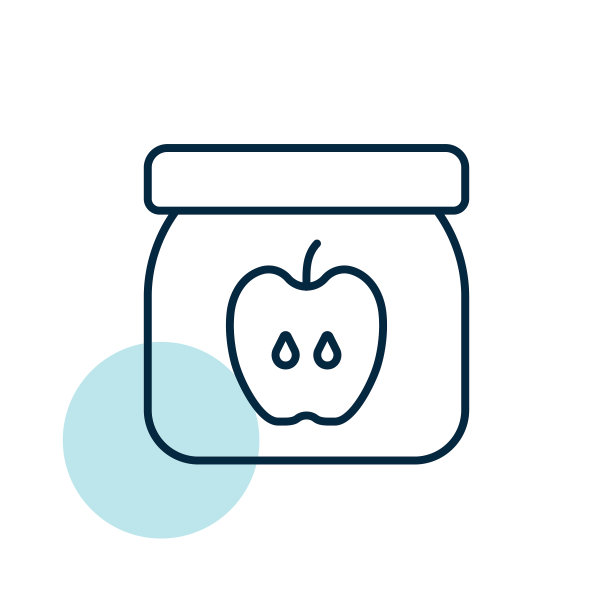 一罐婴儿食品与苹果泥孤立的图标图片下载