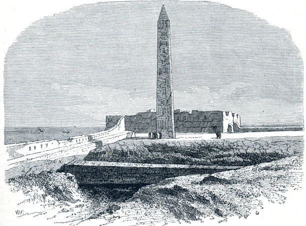 19世纪埃及开罗亚历山大港的克娄巴特拉方尖碑图片下载