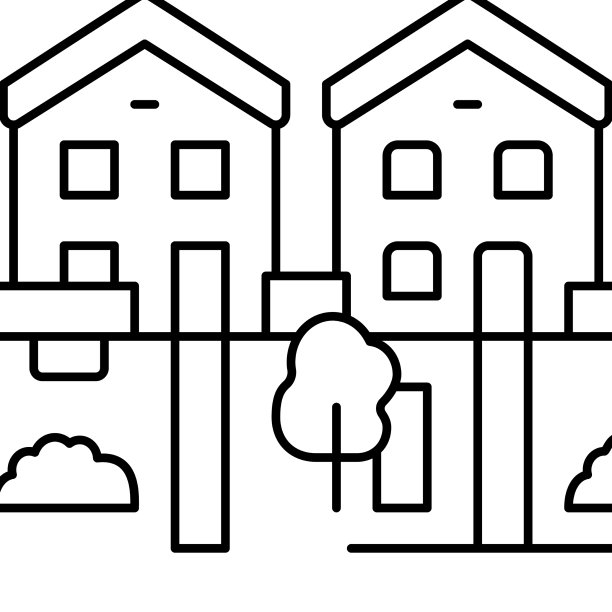 房屋园艺线图标图片下载