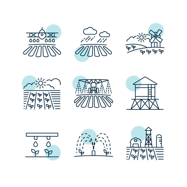 农田孤立图标农业灌溉图片下载