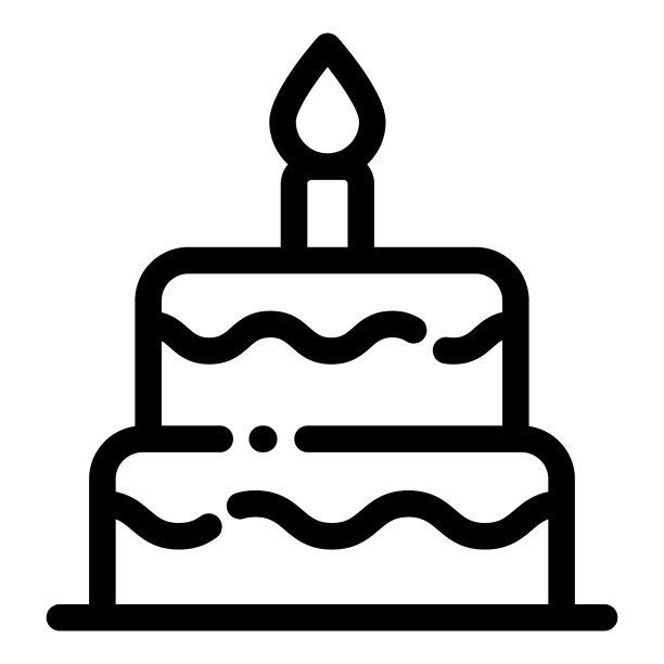 生日蛋糕平面图标孤立在白色图片下载