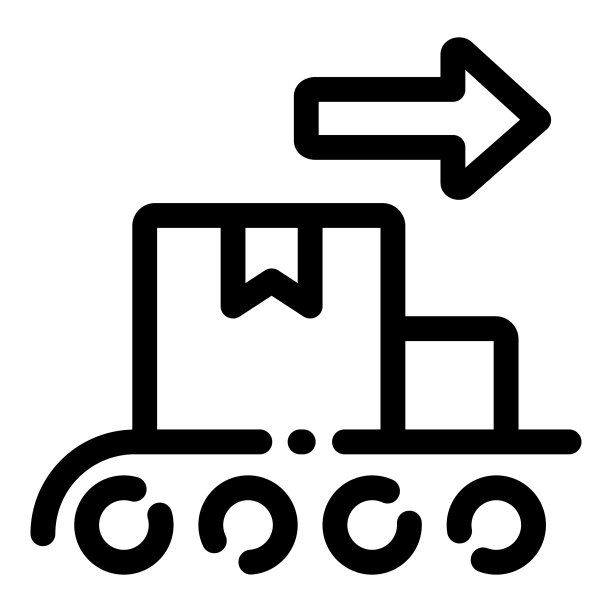 移动箱输送带上扁平图标孤立图片下载