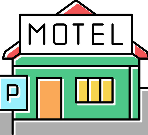 建筑旅馆彩色图标图片下载