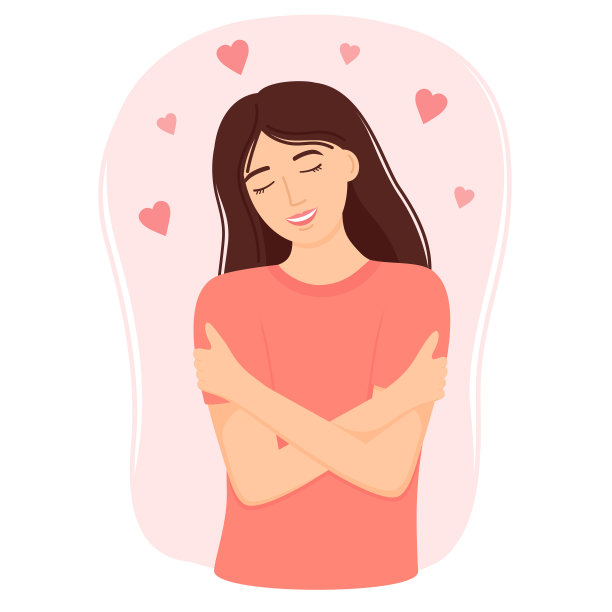 女人抱抱自己爱自己多保重图片下载