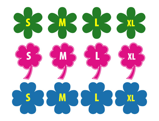 一套简单尺码的服装标签隔离图片下载