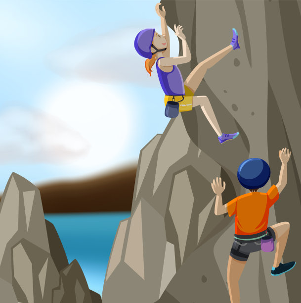 人们攀登落基山的场景图片下载