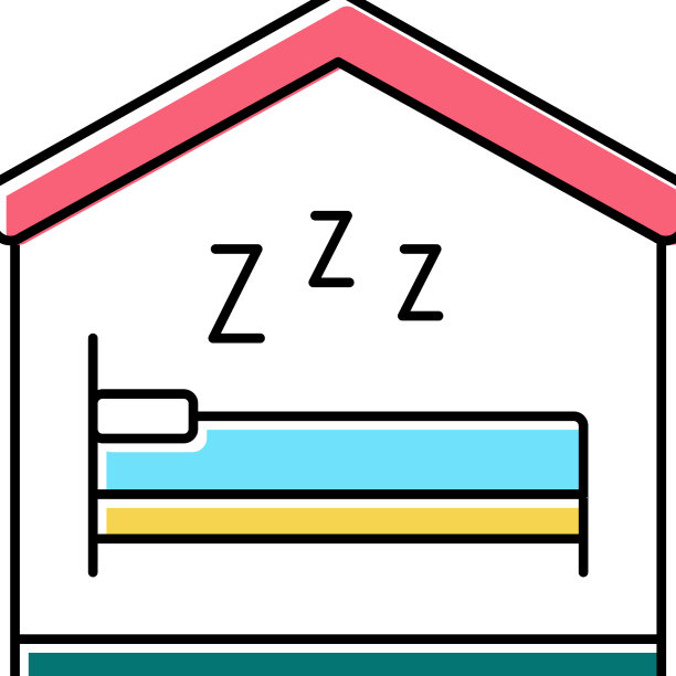 睡觉的床颜色图标图片下载