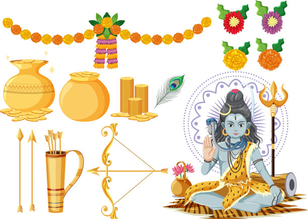 印度人用上帝和祭品图片下载