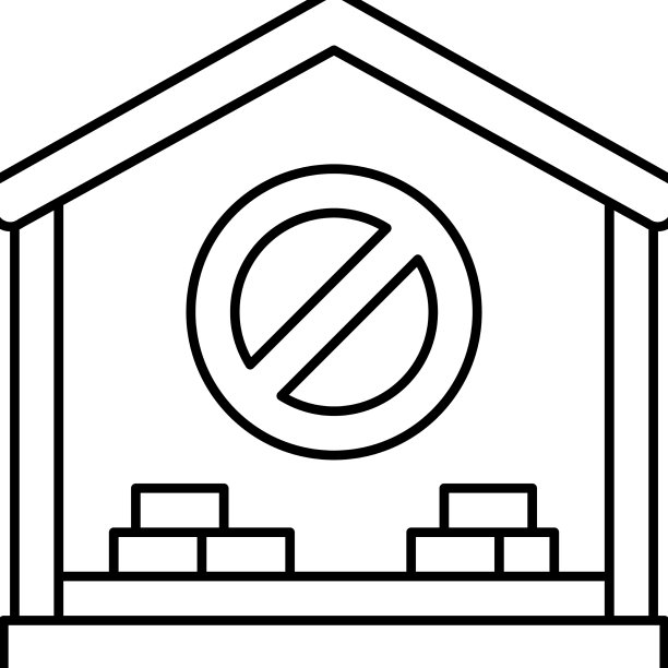 房屋拆迁内景线性图标图片下载