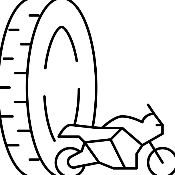 摩托车轮胎线条图标图片下载