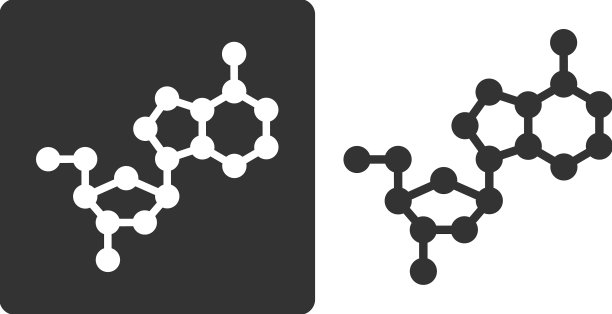 脱氧腺苷da DNA构建块扁平图标图片下载