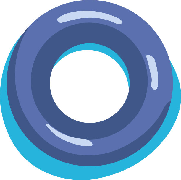 蓝色圆形气垫半平色物体图片下载