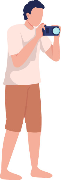 男子穿着夏季服装与相机半平图片下载