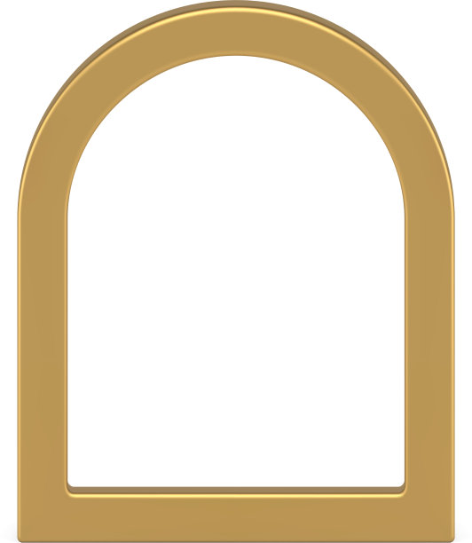 逼真的金色金属轮廓框架弯曲图片下载