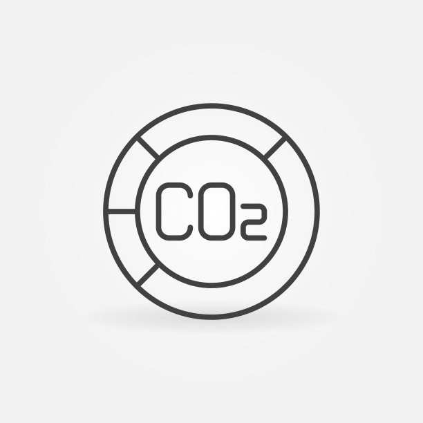 二氧化碳CO2饼图概念线条图片下载
