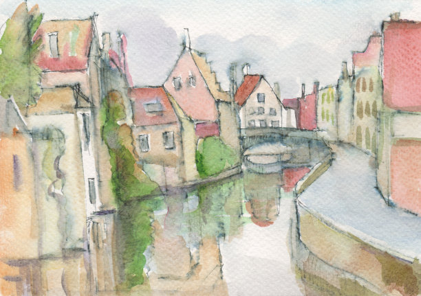 城市里的水渠图片下载