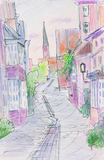 哥特式建筑的城市景观图片下载