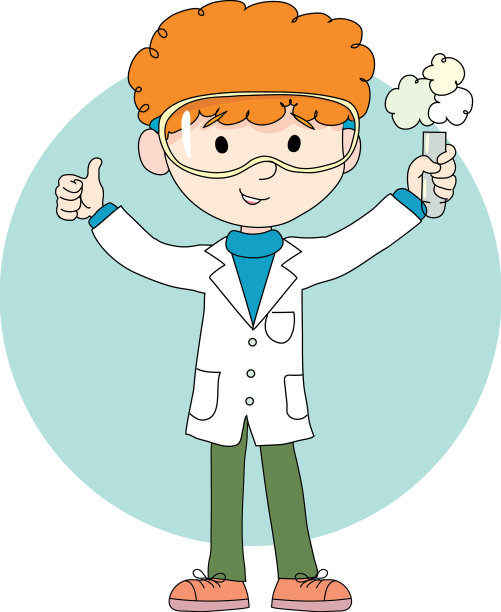 红发男孩拿着试管图片下载