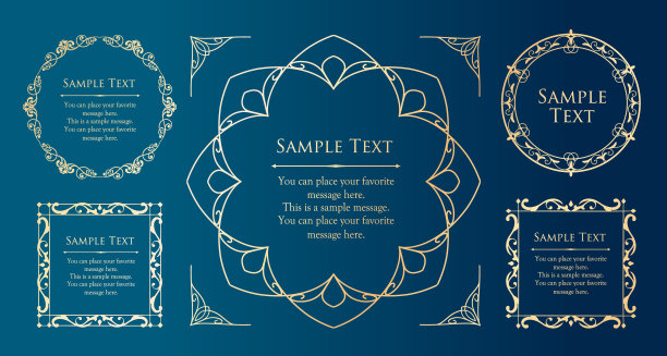 时尚的框架。设计模板。一副华丽的额头。图片下载