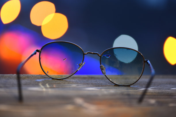 圣诞眼镜散焦灯图片下载