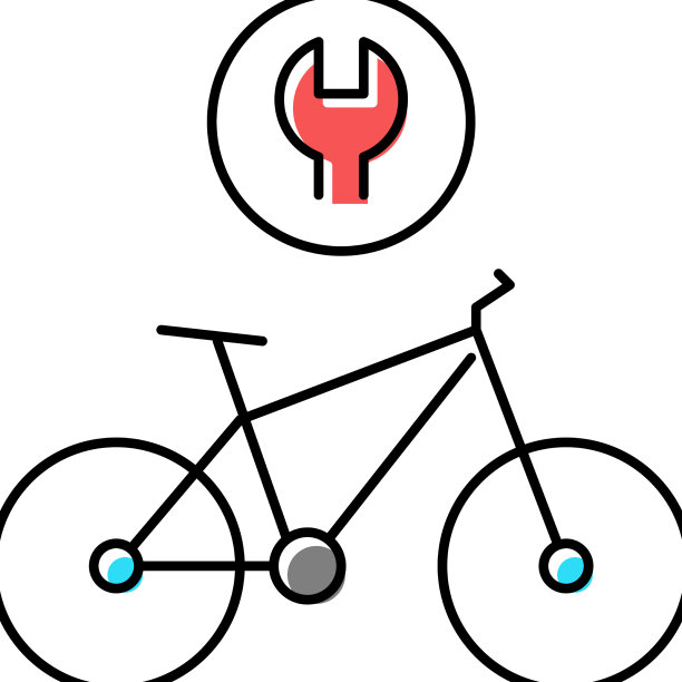 复杂的自行车维修彩色图标图片下载