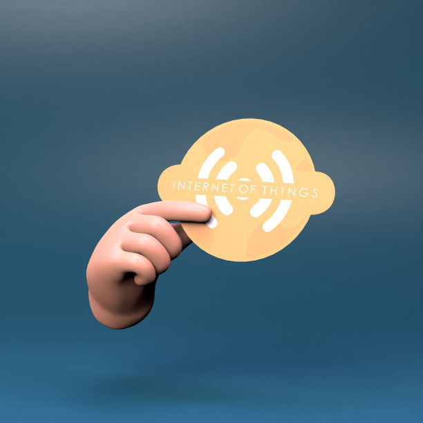 手持物联网标志。物联网概念。3 d渲染插图。图片下载