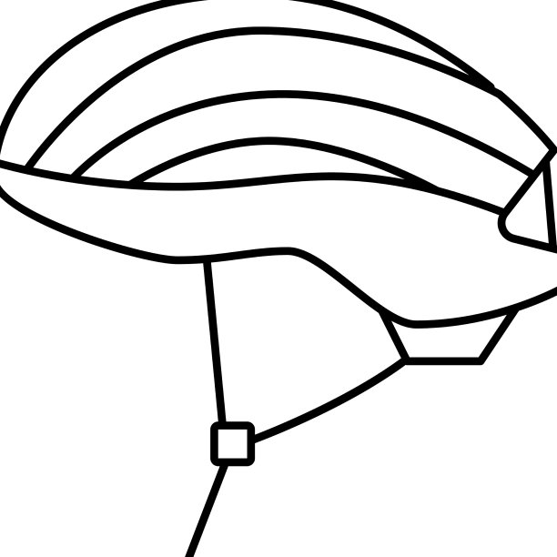 头盔保护自行车线图标图片下载