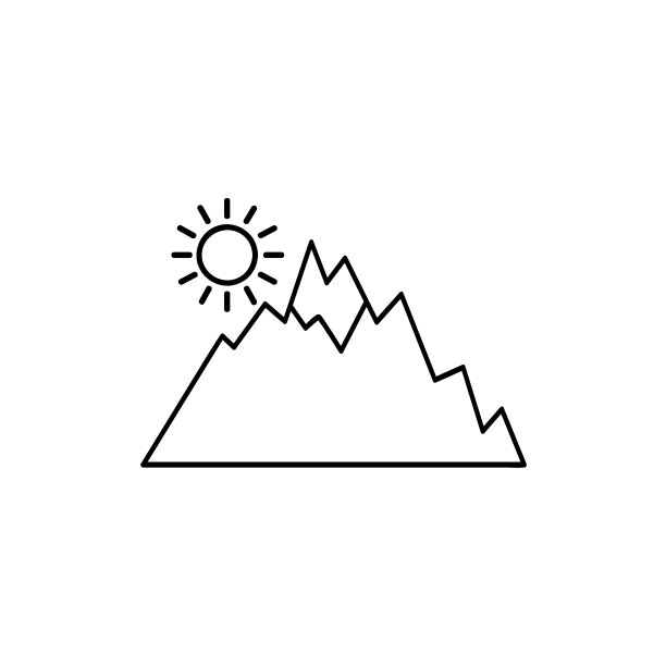 山孤立最小单线平图标图片下载