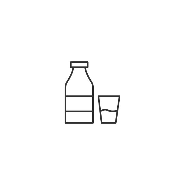 玻璃乳制品饮料牛奶瓶线条图标图片下载