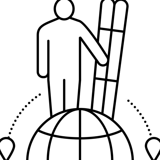 滑雪旅游线路图标图片下载