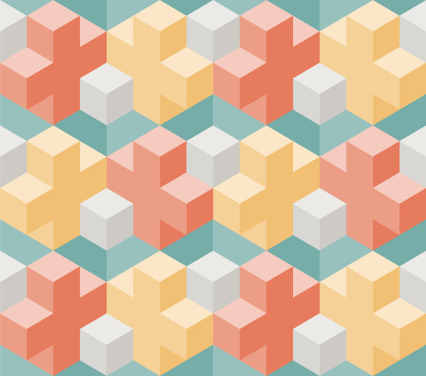 无缝模式交叉和立方体形状图片下载