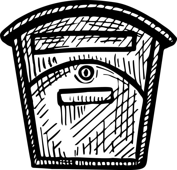 邮筒上画着孤立的复古邮筒图片下载