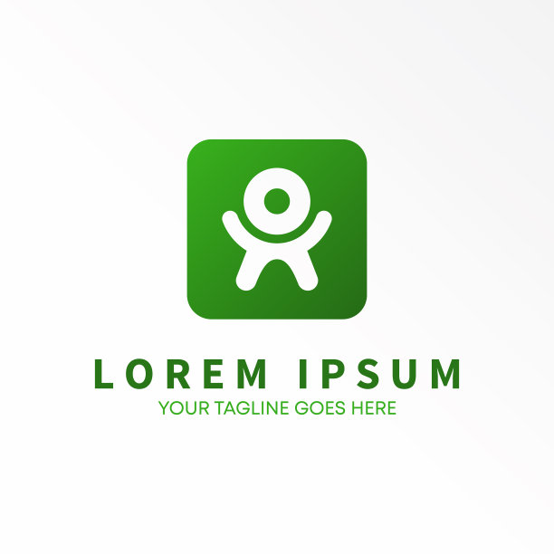 孩子在快乐时光的标志设计抽象概念图片下载