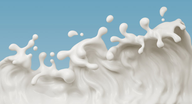 牛奶飞溅背景隔离与剪切路径，3D渲染图片下载