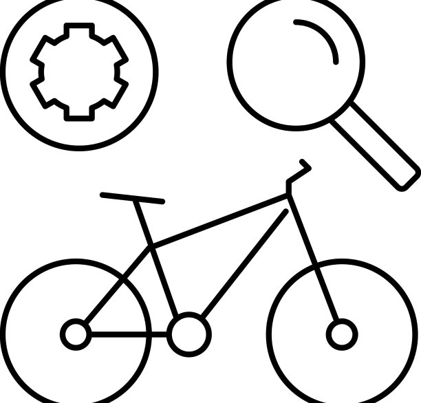 复杂的自行车保养线图标图片下载