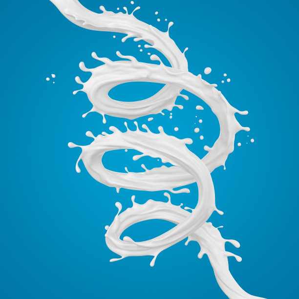 牛奶飞溅隔离背景，液体或酸奶飞溅，包括剪切路径。3 d演示。图片下载