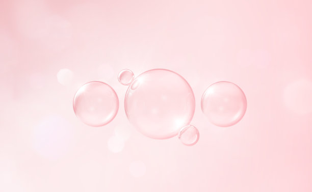 粉红胶原蛋白皮肤精华液，谷胱甘肽化妆品维他命，护肤化妆品溶液背景。3d渲染。图片下载