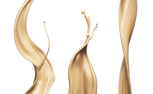 液体粉底飞溅元素，液体化妆品霜三维渲染图片下载