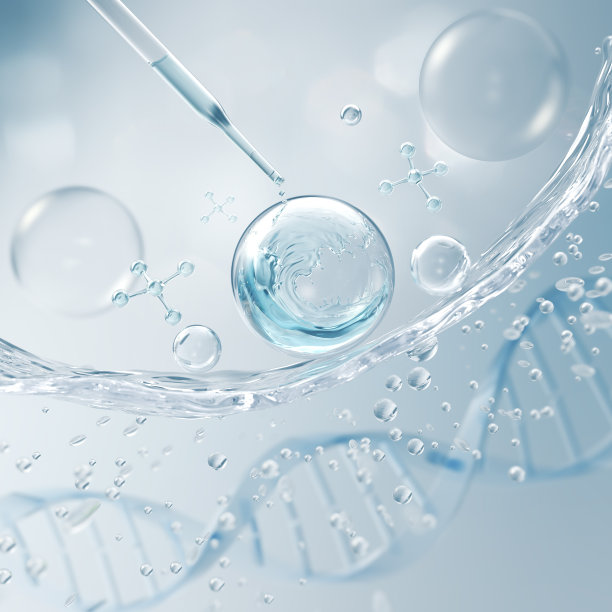 化妆品移液器与化妆品精华，液体滴在白色背景，3d渲染。图片下载