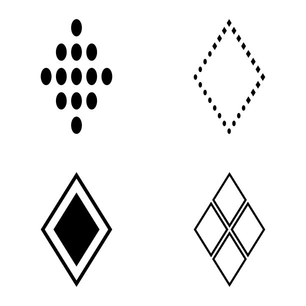 菱形平面图标设置孤立在白色背景图片下载