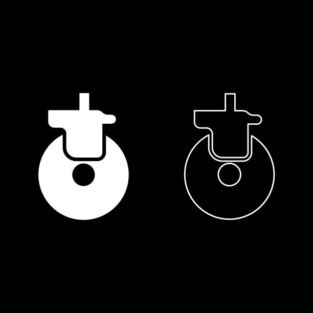 家具脚轮车轮白色图标图片下载