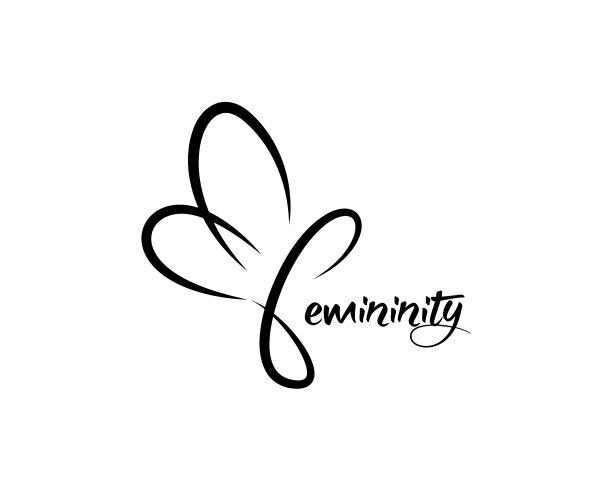 手绘蝴蝶logo模板女性化图片下载