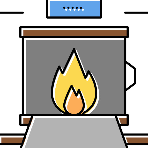 火葬场设备颜色图标隔离图片下载