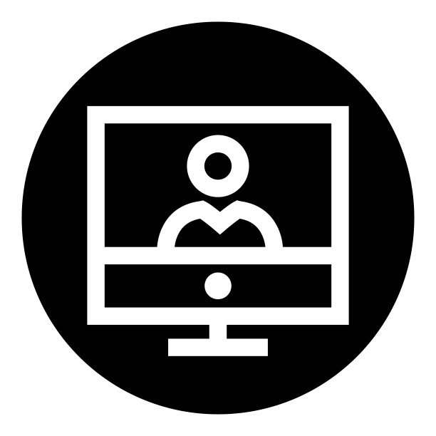 显示器视频通讯标志平面图标图片下载