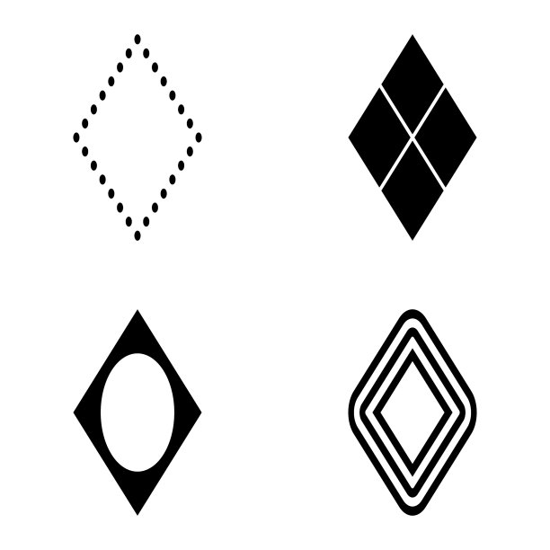 菱形平面图标设置孤立在白色背景图片下载