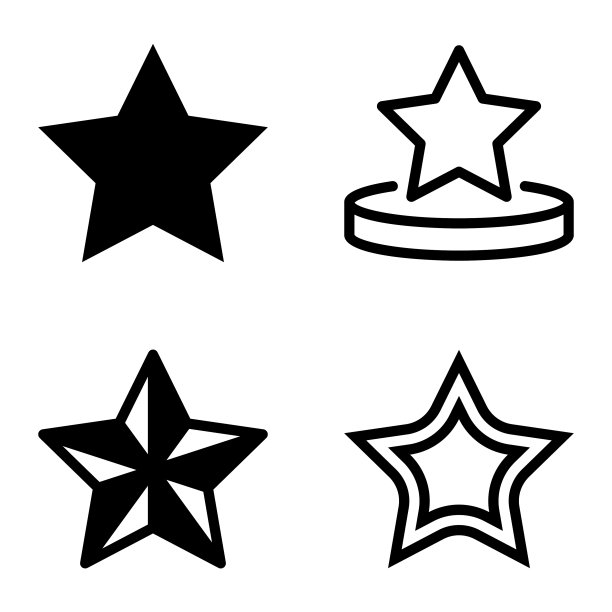 Stars1-2starfall平面图标被隔离在白色上图片下载