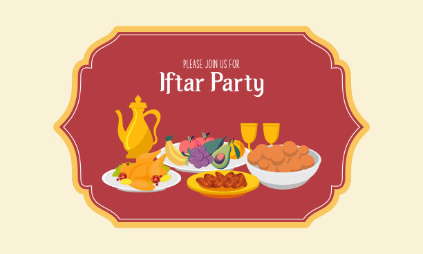 开斋饭宴会后进食图片下载